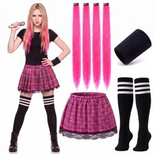 Liitrsh 7 Pcs Halloween Rocker Singer Costume Set,L