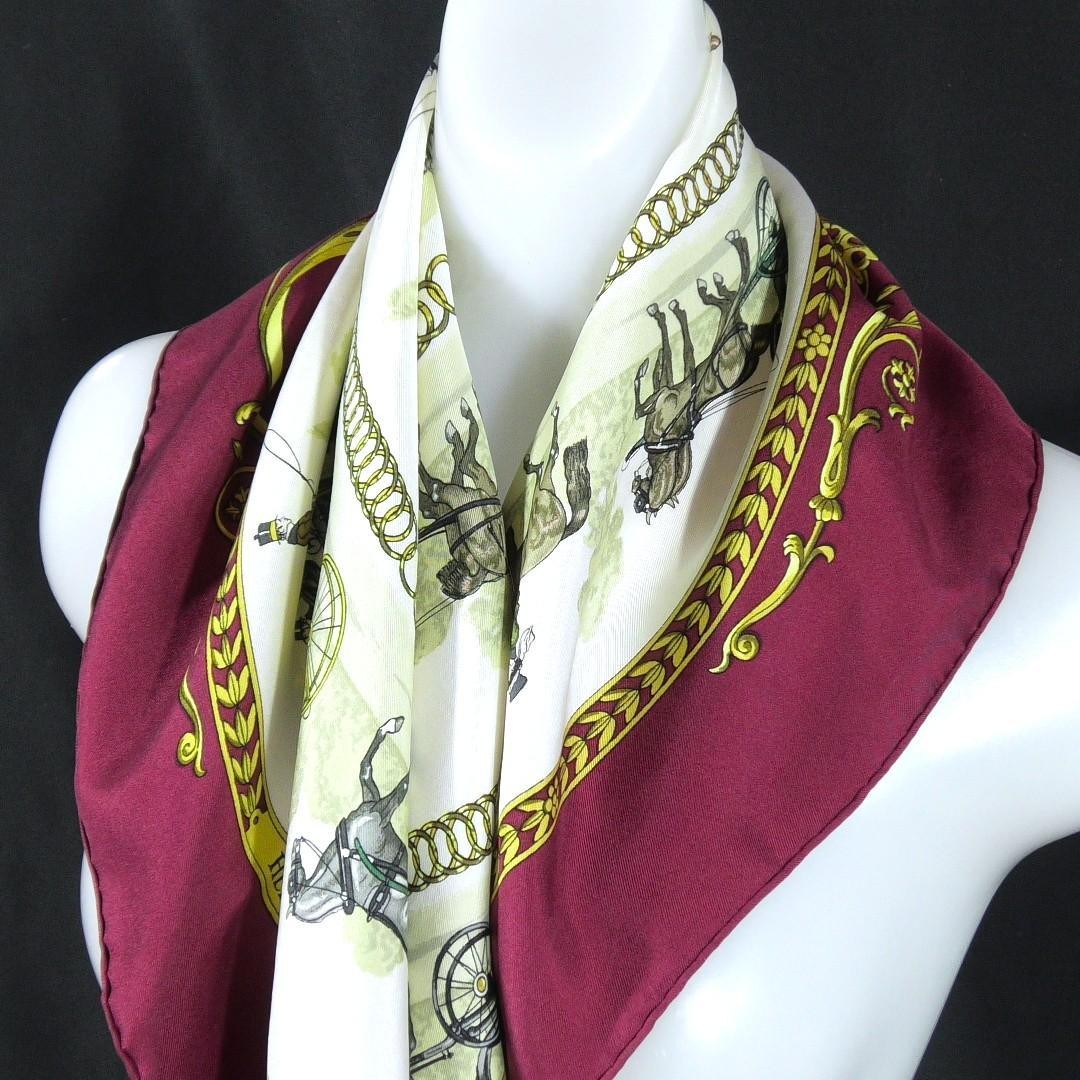 HERMES Large Scarf Carre 90 D400 #QO55M1