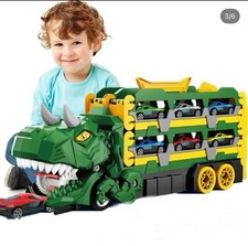 Dinosaur Truck Car Storage Toy In Green Plastic for Kids