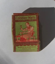 Vintage Box Of Cobbler Nails Sterilized, 4/8  Iron Bishop & Babcock Sales co