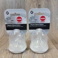 2x 2pk boob Joovy Naturally Nood Newborn 0M Nipples Slow Flow BPA/PVC Free