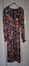 Gorgeous Multicoloured Long Sleeve Dress AX Paris Size 14