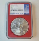 2016 American Silver Eagle 1 oz MS70 NGC First Day 30th Anniversary RED CORE