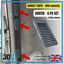 Grey VENTED Renault Trafic C Pillar Interior Covers Trims Van Camper Conversion
