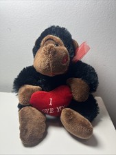 Valentine's Day Gorilla Plush "LOVE" Stuffed Animal Sitting Gorilla w Heart 8