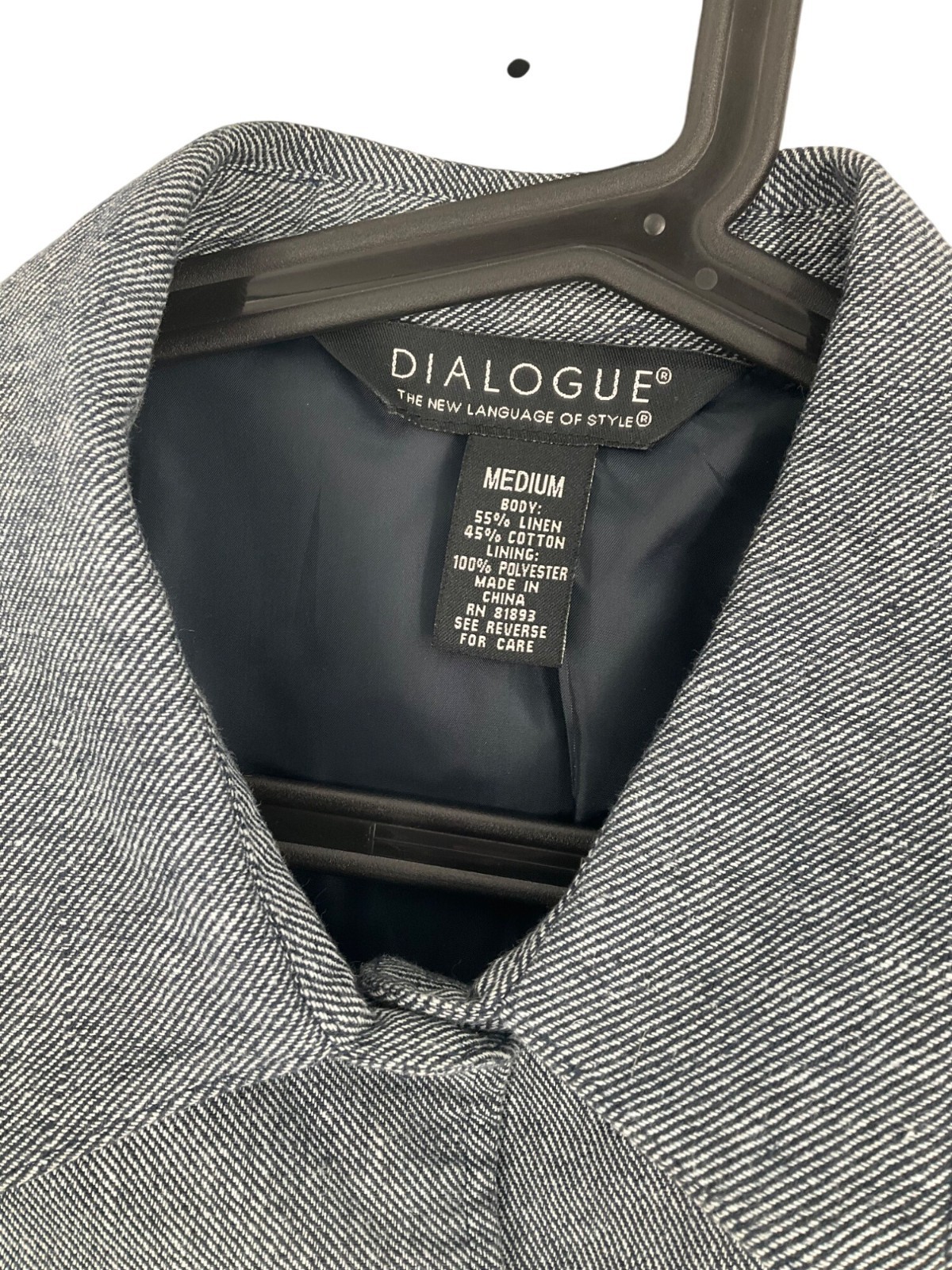 Dialogue Medium Gray Button-Front Jacket blazer P… - image 7