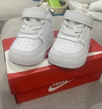 Nike Court Borough Low 2 TDV White Leather Hook Loop Baby Sneakers 4C