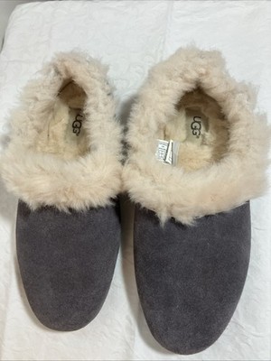 UGG  Scuffette II Slippers Suede Shearling Grey Womens SZ: 8 N Narrow 345D