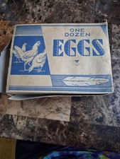 1932 One Dozen Egg Carton W/fake Plastic Eggs