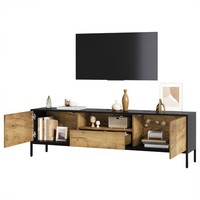 Sonnenh Tv-Lowboard Schwarz 170 X 35 X 50 Cm Led Stauraum Fernbedienung