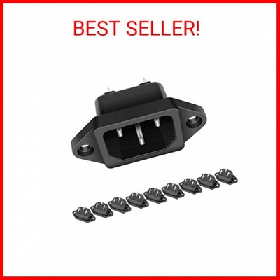 10 Pack AC 250V 10A IEC 320 C14 Panel Mount Plug Adapter Power Connector Socket