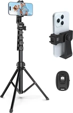 64” Tripod for Cell Phone & Camera, Height Adjustable Multi-Angle Shot Tripod