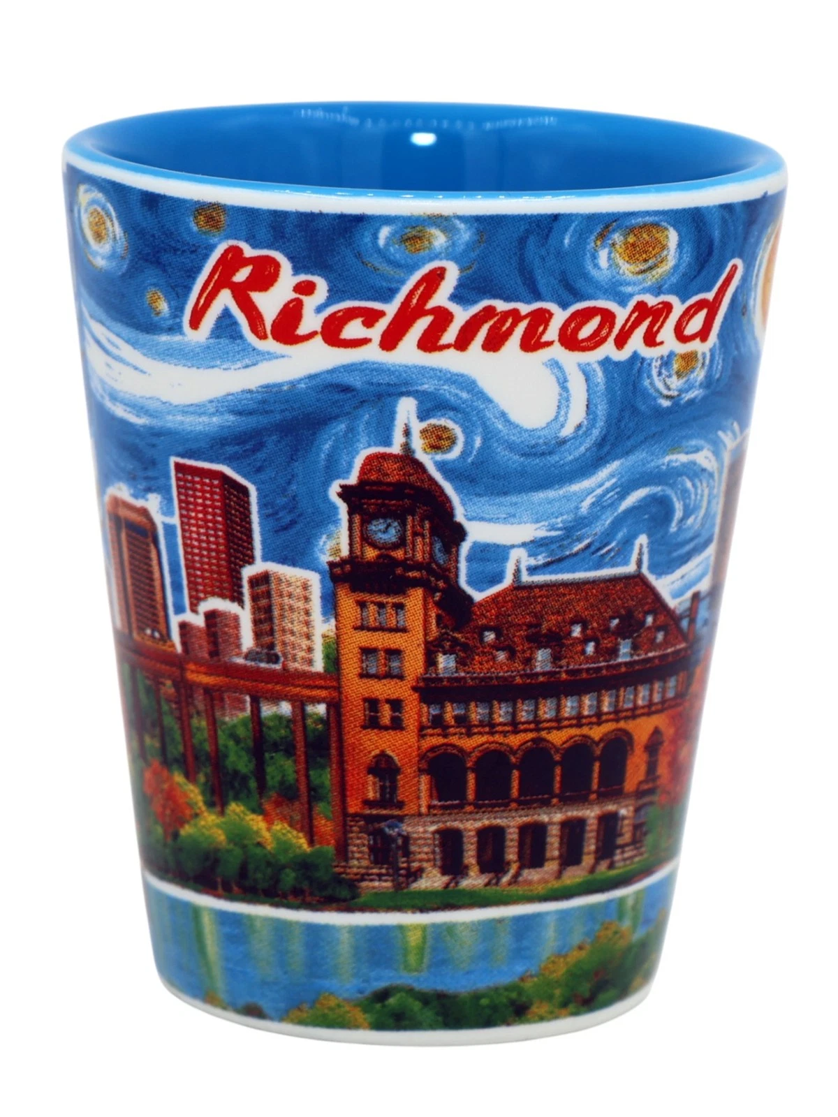 Richmond Virginia Blue Ceramic Shot Glass