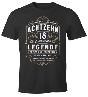 Herren T-Shirt Lebende Legende Alter 18 - 90 Geburtstag Geschenk für Männer