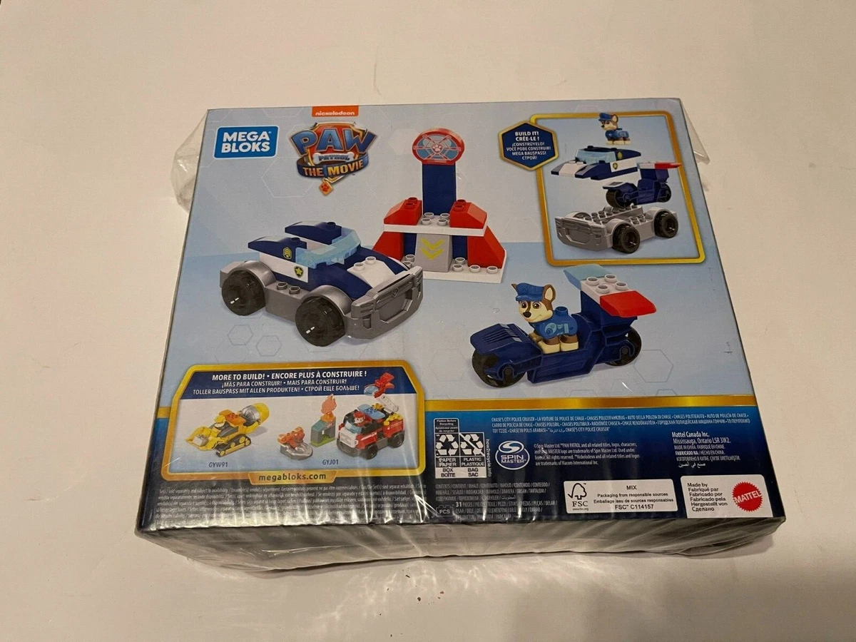 MEGA BLOKS PAW Patrol Toy Blocks Chase's City Police Cruiser with 1 Figure  (31 Pieces) 