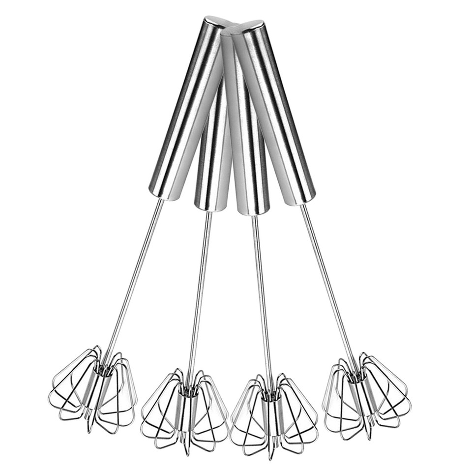 SemiAuto Eggs Whisk Stainless Steel Egg Beater Rotary Whisk Blender