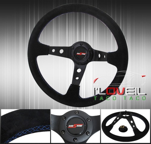 350mm Track/Drift/Road Tuning Sport Steering Wheel God Snow Button Horn
