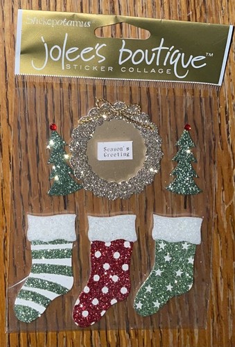 Jolees Seasons Greetings Stockings Tree Fireplace Christmas Scrapbook Stickers - Picture 3 of 9