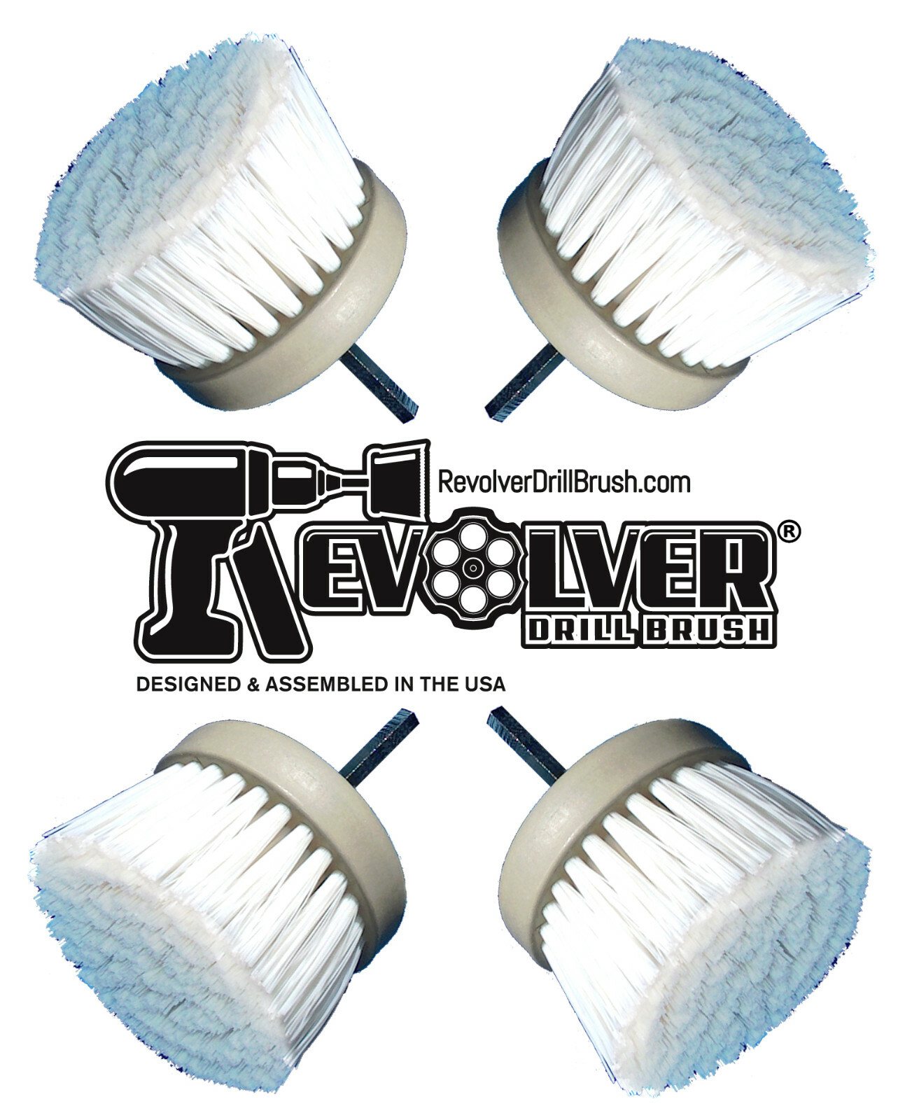 REVOLVER DRILL BRUSH POWER SCRUBBER QUAD PACKHOME & BOATTILE & GROUT