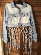 Lilly's Kloset Jean Jacket Size S Awesome Boho W/fringe