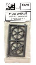 O Scale Tichy Train Group 2098 4' Diameter Sheave w/Pillow Blocks (4) pcs