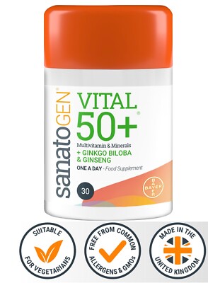 A-Z Complete Vitality Multivitamin, 50 + Mineralien, Immunsystem. Sanatogen 30er Jahre
