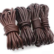 DIY Coffee Round Cow Real Leather Cord Lace Rope Weave String Hand knitted