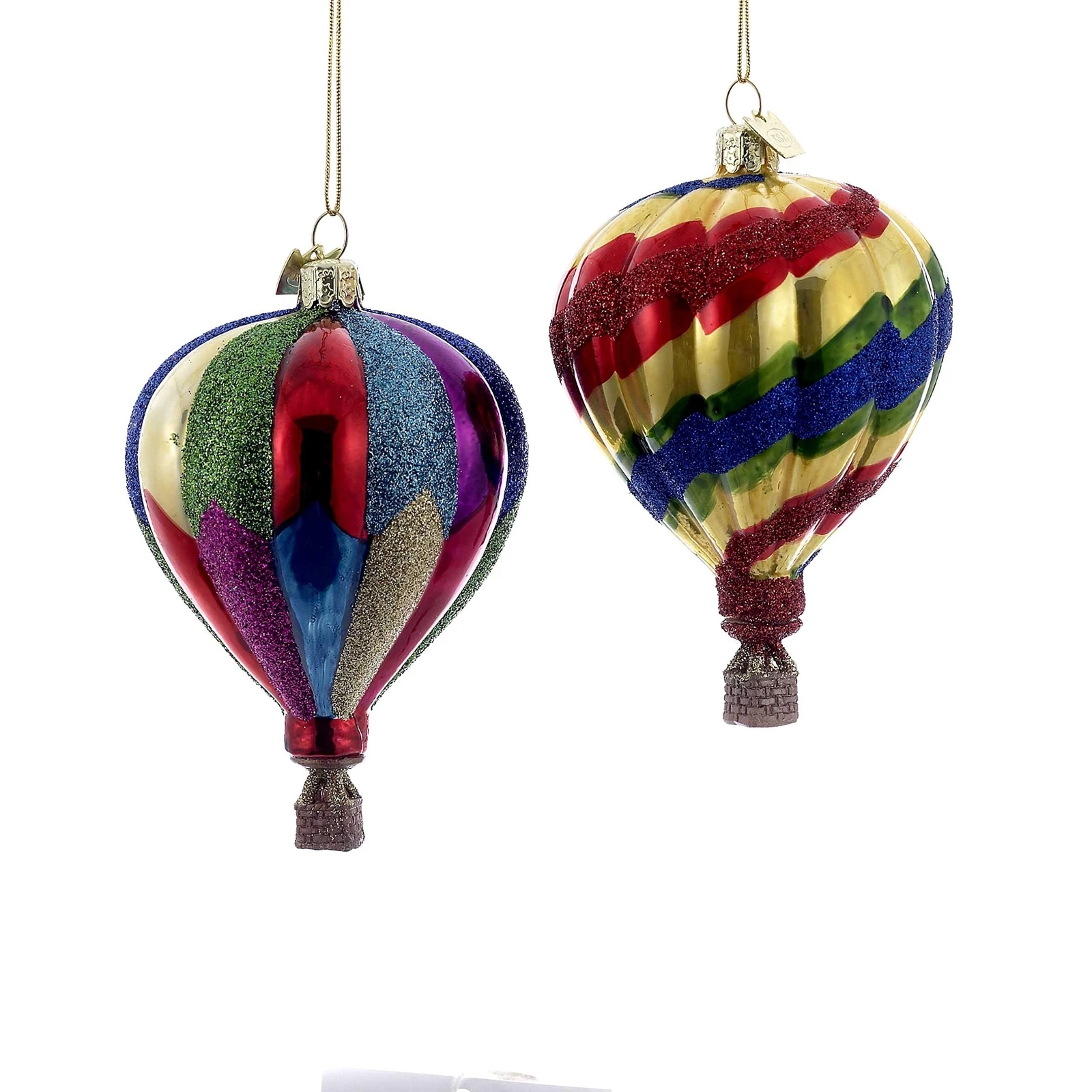 Hot Air Balloon Ornament Set Of 2