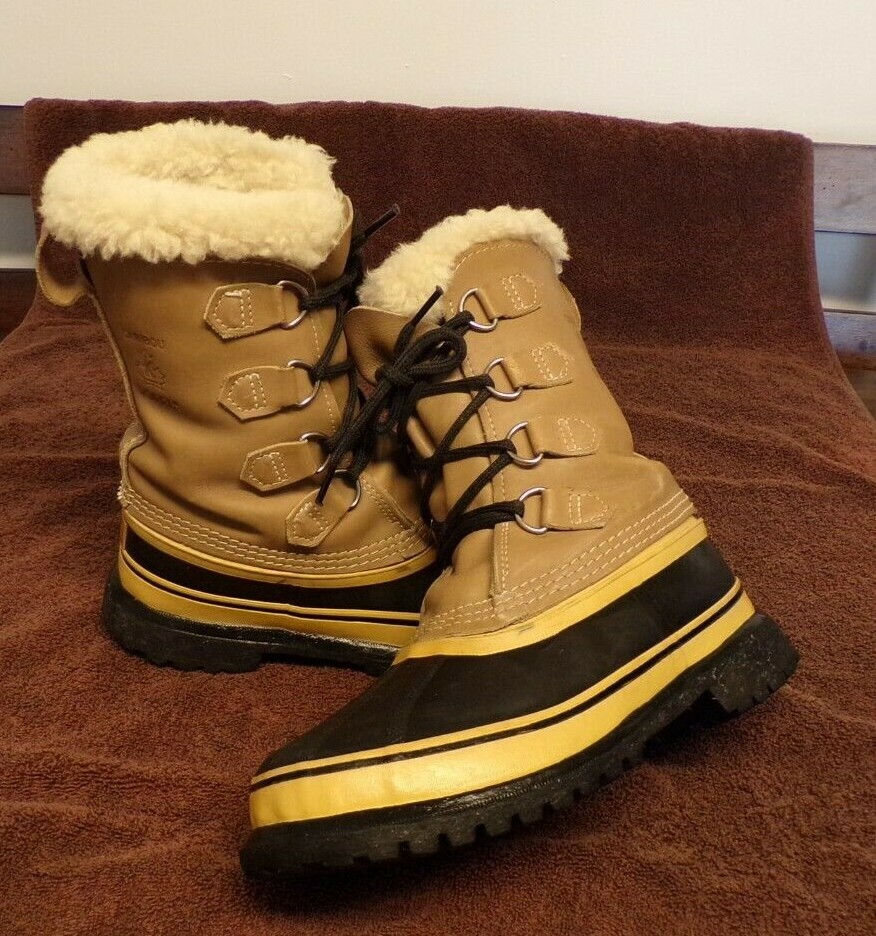 Sorel Caribou Leather/Rubber Cold Wet Weather Snow boots women's size