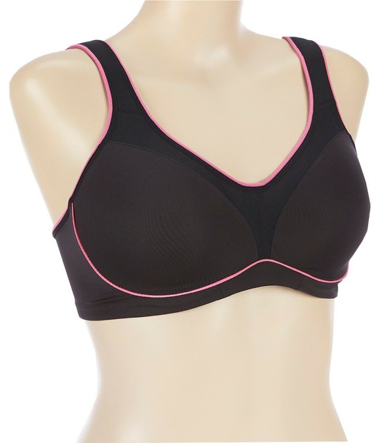 Half Moon Active by Modern Movement Women's Mesh Underwire Sports Bra Black 32DD eBay