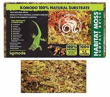 KOMODO HABITAT MOSS  BRICK 100G COMPACT NATURAL MOSS REPTILE FROGS SNAIL 83030