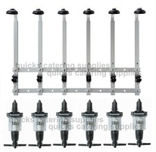 Optics Home Bar 6 Bottle Wall Bracket Rack & 50ml Beaumont Solo Spirit Measures