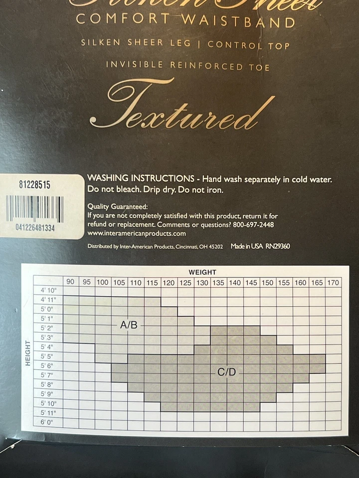 Meia-calça GNW Silken Sheer WAVE TEXTURED Sheer Control Top PRETA - C/D / NOVA - Imagem 4 de 4
