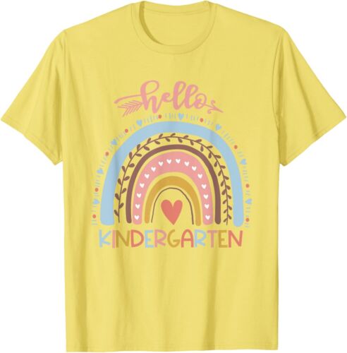 First Day of School Hello Kindergarten Teacher Rainbow Kids T-Shirt Hoodie - Picture 9 of 15