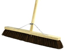 24" Bassin Broom W Handle Stay Brush Sweeping Industrial Yard Outdoor Strong
