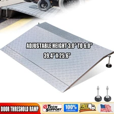 Door Threshold Ramp Aluminum Adjustable Rise Entry Ramp for Wheelchair 1000LB