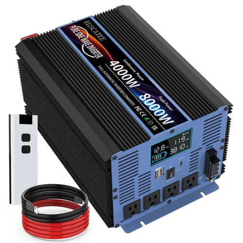 Pure Sine Wave Power Inverter 4000W 8000W 12V 110V 120V Converter Boat RV LCD