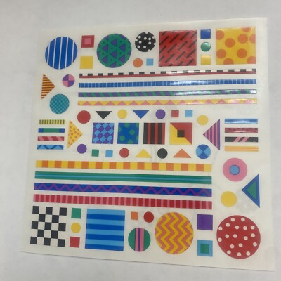 Mrs Grossman's Vintage 1999 Stickers Patterned Geometrics 1-6''x6'' sheet G Sproul