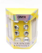 ONYX Rhinestone Toe Spacers with Lavender & Vanilla Bath Salts Pedicure Set
