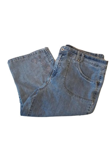 Gloria Vanderbilt The Perfect Fit women's 18W blue jean capris denim 42x16  | eBay