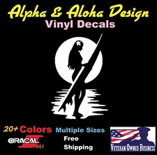 Lady Surfer and Surfboard Die Cut Vinyl Decal Truck Car Sticker Laptop Window