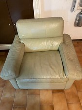 Poltrona in vera pelle Verde Acqua