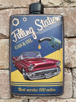 Blechschild Gas & Oil 40 cm US Car Diner Deko Kanister USA Werkstatt Gasoline