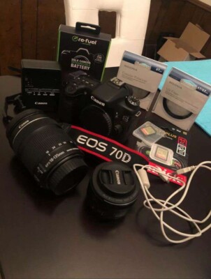 Canon Bundle (70d, 50mm Lens, EF 16-35mm f/2.8L III USM Lens, 18-135mm, +More)