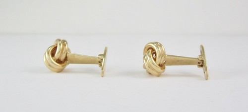 ESTATE STUNNING 14K YELLOW GOLD KNOT-STYLE CUFFLINKS 17.5G APPRAISED $2,279.00 - Picture 5 of 11