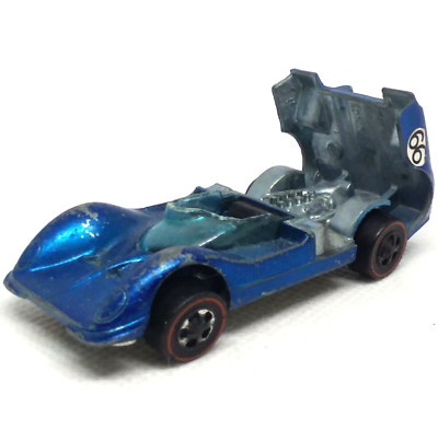Hot Wheels Redline Chaparral 2G Car 1968 Blue Made In Hong Kong