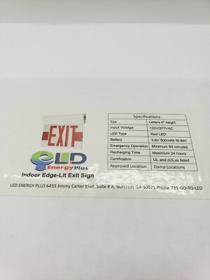 led energy plus indoor edge-lit exit sign