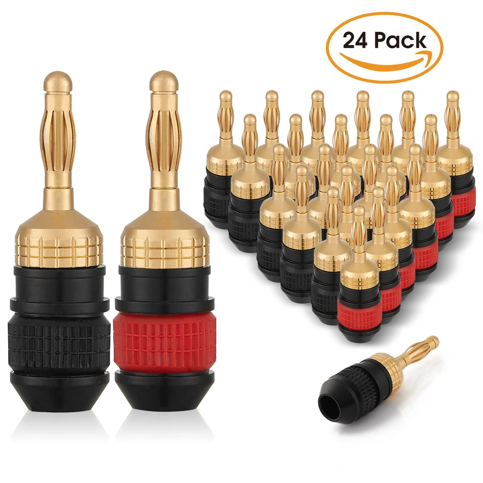 WGGE WG-008 24K Gold Safety Connector Banana Plugs (12 Pair (24 plugs)) - Image 2 of 4
