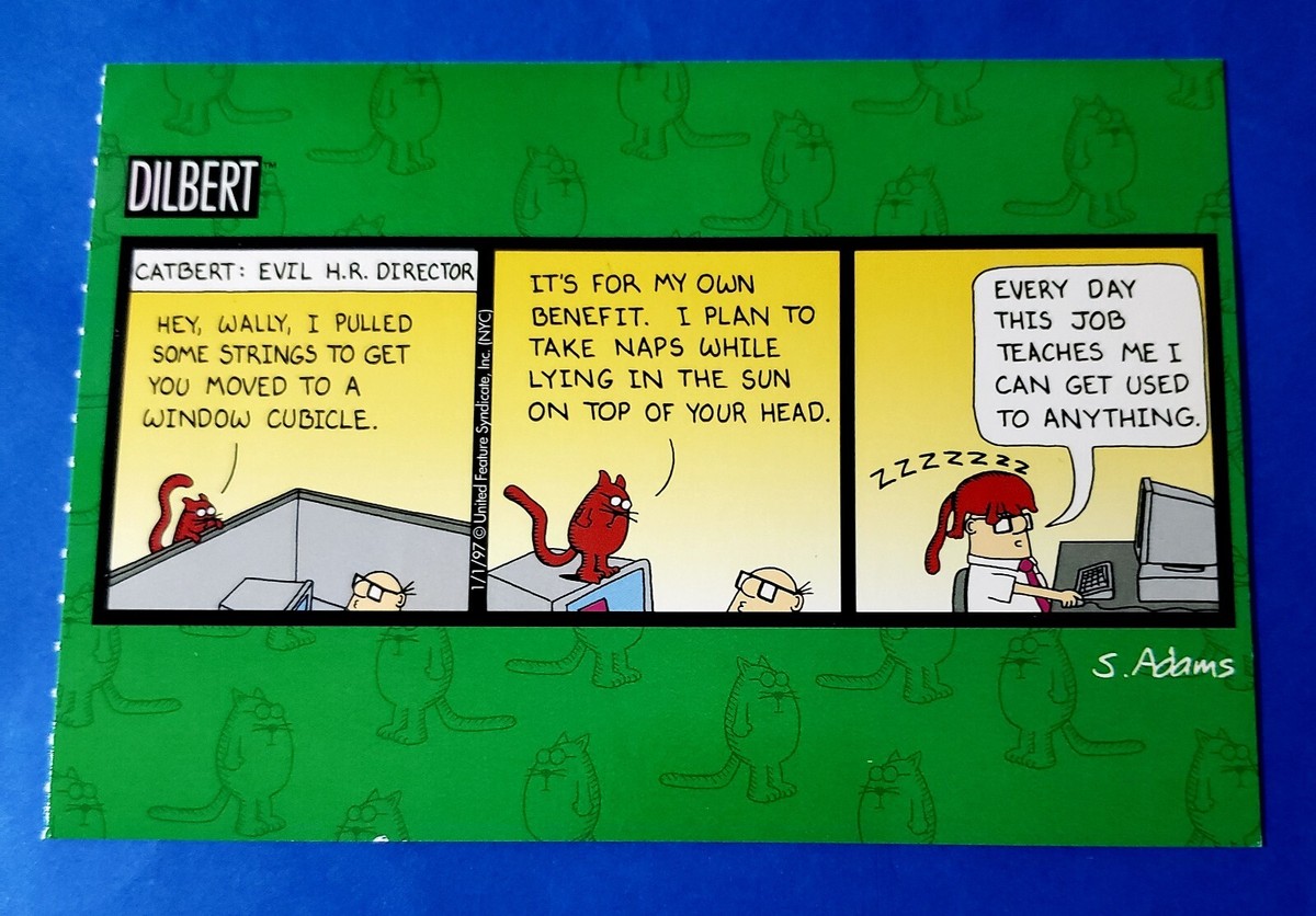 Postcard Dilbert Comic Strip Scott Adams Catbert Evil HR Director