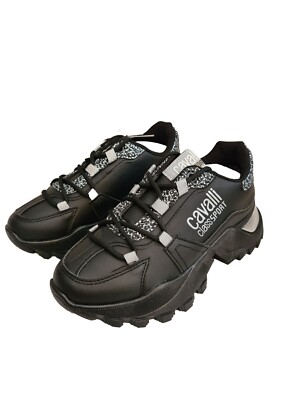 Cavalli Class Sport Sneaker Gr. EU 36 UK 3 Schwarz Chunky Style Sneaker Neu Karton